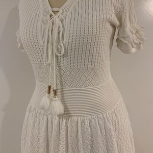 bebe - NWOT White "knitted" dress.